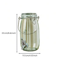 Glass Jar with Spigot Easy Assembly Large Drink Dispenser with Tap Aged Appearance Design Glass Spigot Dispenser for Parties, Weddings