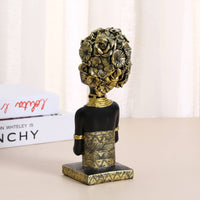 African Woman Sculpture Gold Accents Lady Figurine Decorative for Living Room