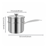 316 Stainless Steel Pot Thickened Lidded Milk Pan Induction Compatible Single Handle Pot for Infant Meals Prep