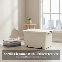 Rolling Storage container with Lid Large Capacity Wheeled Organizer container for Organizers