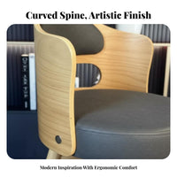 Swivel Chair with Exposed Back Tapered Legs Vanity Stool Soft Comfort