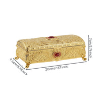 Embossed Jewelry Box with Hinged Lid Decorative Jewelry Box with Feet Rectangular Elegant for Dresser