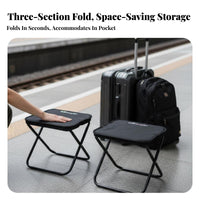 Foldable foldaway Pocket Stool Lightweight Miniature Travel Seat space-saving Design Portable Seating Multi-Purpose Use for outdoor enthusiasts, Travelers, Camping, Outdoors, Backpacking, Fishing
