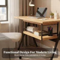 Under Desk Organizer Hanging Bookshelf Anti-Scratch Protection No Drill Under Desk Shelf Storage Rack for Students