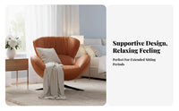 Upholstered rotating Armchair Nordic Design Single Sofa Modern type Ergonomic spine supportrest for Homeowners, Home Office