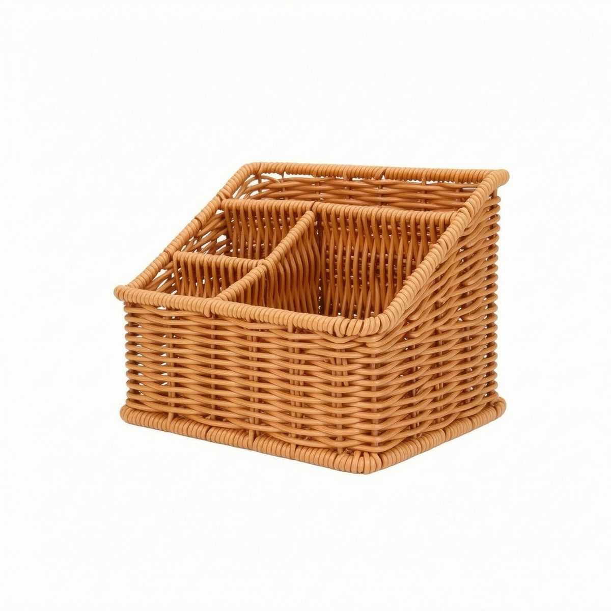 Wicker Desktop Basket Handwoven Woven Desk Basket Compact
