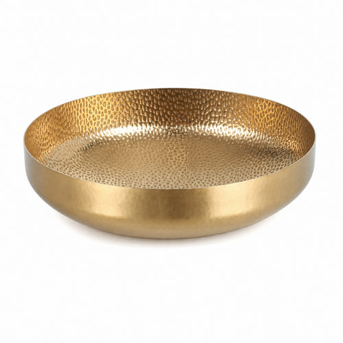Plate with Hammered Texture Deep Stainless Steel Plate Versatile Stainless Steel Dish for Dinner Party