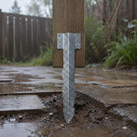 2 Pieces Steel Post Anchor Sawtooth Design Fence Post Support Enhanced