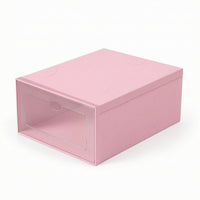 Shoe Storage Box with Clear Front Dustproof Organizer Hard for Closet, Bedroom