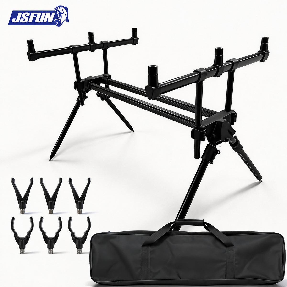 Foldable 3-Head Aluminum Alloy Fishing Rod Holder