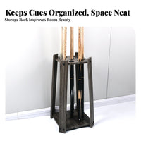 Nine-Hole Cue Rack Vintage Design 9 Cue Billiard Rack Wood Grain Finish Pool Holder for Clubhouse, Bar