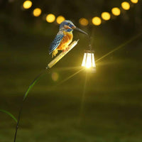 Solar Bird Lantern LED Solar Garden Bird Light Auto on/deactivate for Lawn