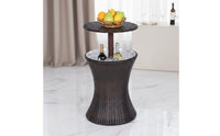Outdoor Ice Bin Table Weather-resistantResistant Rattan Ice Table Portable