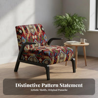 Upholstered Armchair with Wooden Frame Stylishly Crafted Paddinged Lounge Seat Vintage Inspired Comfortable Posterior