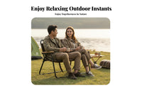 Two-Person Folding Bench Foldable Camping Chair Lightweight for Campers, Couples
