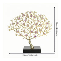 Tree Ornament with Crystal Sculptural Tabletop Decor Upscale for Entryway