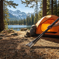 2 Pieces Silver Metal Ferrules 4 M Tent Pole Set Lightweight Fiberglass Tent Poles for Camping