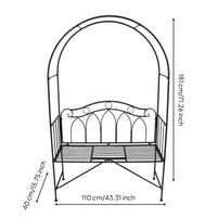 Trellis Bench Arched Frame Two-Seat Garden Chair Curved Backrest