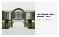 Wooden Garden Arch Outdoor Trellis Arbor Rose Support Solid Wood Weather Resistant Structure Metal Reinforced Suitable for Homeowners Event Planners Pathway Entrance Courtyard Patio