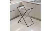 X-Shaped Foldable Trash Bag Stand Wavy Hooks Trash Bag Rack Metal Household Storage