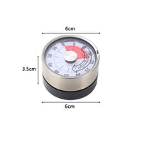 Analoger Countdown-timer Mechanical Timer Device Magnetic Kitchen Clock Stainless Steel Construction Visual Alarm Feature Suitable for Cooking Study Beauty
