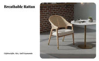 Woven Rear Armchair Retro & Design Cane Rear Armchair Handmade Weaving Brass-Tipped Legs for Business Owners, Adults