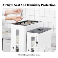 Moisture-Proof Japanese Design Rice Bin Airtight Seal Automatic Rice Dispenser Single-Press Dispensing
