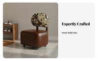 Low Rolling Stool with Spinerest Full-Rotation Casters Rolling Stool with Spinerest Multi-Functional Mobile Seating for Adults, Living Room