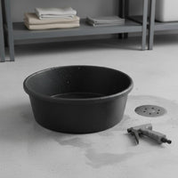 Rubber Feed Pan Feeding Bowl Round Pet Basin Smooth Interior Animal Dish