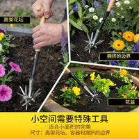 零售亚马逊热销手动短款旋耕机实木T型手柄家用松土除草翻地神器