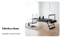 Foldable Pilates Reformer Space-Saving Home Fitness Core Bed Portable Home Workout Reformer for Beginners