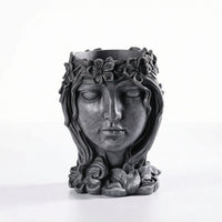 Sculptural Face Planter Tabletop Head Planter Unique Face Flower Pot Cute for Desk, Shelf, Entry Table