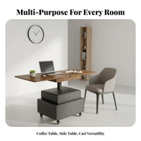 Raise-topTop Coffee Table Space-Saving Transformable Raise-topTop Dining Table Multi-Functional Height-Adjustable for Students