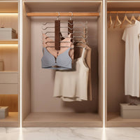 Bra Organizer Hanger Large Capacity Underwear Hanger Wood Sock and Tank Top Organizer for Wardrobe