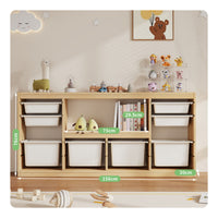 Child S Toy Storage Cabinet Shelf Organizer Solid Wood Construction Child-friendly Design Wooden Cubby Spacious Bins Suitable for Toddlers Infants Playroom Bedroom Home Decoration