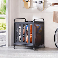 Multi-Purpose Basketball Storage Bin with Elastic Straps, Yoga Mat Storage Basket