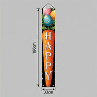 2 Pieces Easter Signs Happy Easter Egg Hanging Flags Spring Easter Decor for Families, Party Planners, Entryway, Yard