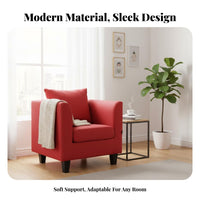 Upholstered Club Chair Space Saving Sofa Minimalist Design Plush Feel Upholstery for Homeowners, Living Room, Office