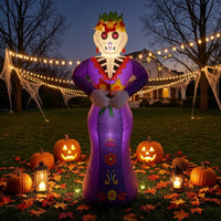 Inflate Inflatable Skeleton Bride Para Exterior Inflatable Skull Figure Tall Calavera Inflable Decorativo for Yard, Lawn, Garden, Patio