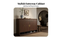 Solid Wood Frame Chinese Design Entryway Cabinet Multi-Functional Entryway Shoe Cabinet Space-Saving Design Freestanding Shoe Organizer Long-Lasting Construction for Homeowners, Families, Apartment Dwellers, Hallway, Living Room, Bedroom, Closet