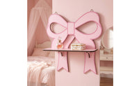 Wall Shelf with Bow Charming Wooden Shelf with Bow Pink Furniture for Girls, Teens, Nursery, Bedroom, Dressing Room