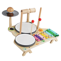 Wooden Multi-Function Drum and Xylophone Set for Kids