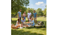 Foldable Design Multi-Function Rolling Camp Table Adjustable Height Collapsible Outdoor Utility Wagon Heavy Duty for Picnic