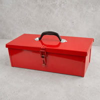 Metal Toolbox Fitted Lid Iron Toolbox Red