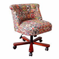 Wheeled Vanity Chair Height Adjustable Office Furniture Vintage Design Effortless Rolling Casters for Students, Bedroom