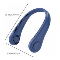Adjustable 3-Speed Hanging Neck Fan 360° Surround Airflow Personal Neckband Fan Lightweight Wearable Neck Cooler Twin Turbine for Outdoor, Office