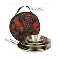 12 Pieces Camping Tableware Set Reusable Stainless Steel Mess Kit Easy to Clean Picnic Tableware Set for Picnics