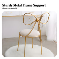 looprear Chair Plush Texture plush Armless Chair with loop Pillow golden-hued Legs
