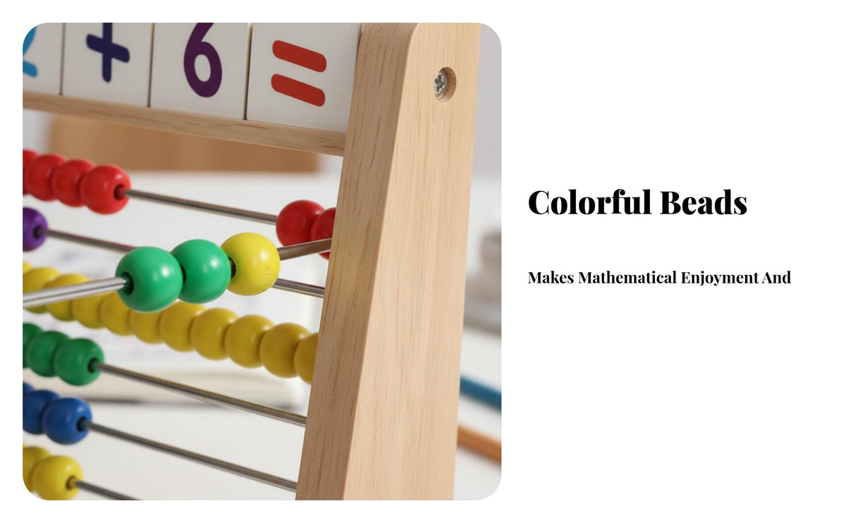 Educational Inspired Wooden Abacus Gliding Sliding Beads 10-Row Learning Abacus Develops Hand-Eye Coordination for Preschoolers
