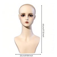 Mannequin Head Bust Realistic Mannequin Head with Shoulders Authentic Hairpiece Stand for Cosplayers, Hairstylists, Photography Studios